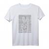 Peace Zeichen Hand Friedenssymbol T-Shirt  Retro Flower Power Motiv für Hippies, 60er/70er Jahre, Geschenk zum Geburtstag & Weihnachten