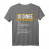 Kfz Mechaniker & Autoliebhaber T-Shirt - 10 Dinge, die ich im Leben will, ideales Geschenk für Schrauber, KFZ-Meister & Motorenfans