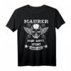 Cooles Maurer T-Shirt mit Spruch 'Nur Gott steht über uns'  Perfektes Geschenk für Maurer, Maurerlehrlinge, Gesellen und Maurermeister