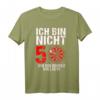 Lustiges Dart Spruch T-Shirt zum 50. Geburtstag  'Ich bin nicht 50 ich bin double Bullseye' für Dartspieler und Geburtstagskinder