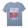 Lustiges Dart Spruch T-Shirt zum 50. Geburtstag  'Ich bin nicht 50 ich bin double Bullseye' für Dartspieler und Geburtstagskinder