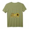Damen Hippie T-Shirt mit V-Ausschnitt  Friedensliebe, Sonnenblumen & Sommer-Look für Geburtstag & Festival