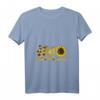 Damen Hippie T-Shirt mit V-Ausschnitt  Friedensliebe, Sonnenblumen & Sommer-Look für Geburtstag & Festival