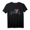 New York Skyline Herzschlag T-Shirt mit USA Flagge  Perfektes Geschenk für NYC Fans, Besucher und Einwohner