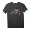 New York Skyline Herzschlag T-Shirt mit USA Flagge  Perfektes Geschenk für NYC Fans, Besucher und Einwohner