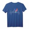 New York Skyline Herzschlag T-Shirt mit USA Flagge  Perfektes Geschenk für NYC Fans, Besucher und Einwohner