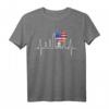 New York Skyline Herzschlag T-Shirt mit USA Flagge  Perfektes Geschenk für NYC Fans, Besucher und Einwohner