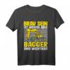 Kinder Bagger Spruch T-Shirt für Jungs und Mädchen - Lustiges Bauarbeiter Motiv mit 'Brav sein ist wichtig aber Bagger sind wichtiger'