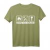 Hausmeister T-Shirt mit Symbolen für Haus, Werkzeuge und Schlüssel  Robuste Arbeitskleidung für Profis im Gebäudemanagement