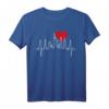 New York Skyline Herzschlag T-Shirt mit Freiheitsstatue  Perfektes NYC Souvenir für Fans, Besucher und Bewohner