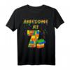 Geburtstag Shirt für Jungen & Mädchen mit Bausteine Thema - Perfekt für Kindergeburtstag, Party & Geschenk ab 2, 3, 4, 5, 6, 7, 8, 9, 10 Jahren