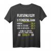Lustiges Fliesenleger Stundenlohn T-Shirt  Perfektes Geschenk für Handwerker, Bodenleger & Fliesenleger bei Bau und Renovierung