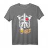 Skelett Schwangerschaft Bier Pizza Röntgen Halloween Kostüm T-Shirt  Originelles Geschenk & Halloween Kostüm für Skelett-Liebhaber