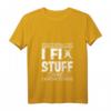 Damen Mechaniker T-Shirt mit Spruch 'Fix Stuff and Know Things' - Leichtes V-Ausschnitt Shirt für Frauen, ideal als Geschenk oder Alltag