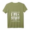 Damen Mechaniker T-Shirt mit Spruch 'Fix Stuff and Know Things' - Leichtes V-Ausschnitt Shirt für Frauen, ideal als Geschenk oder Alltag