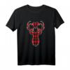 Damen Rentier Hirsch Kopf Weihnachten Holzfäller Muster Herz T-Shirt  Festliche und witzige Weihnachtsmode für Damen