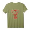 Damen Rentier Hirsch Kopf Weihnachten Holzfäller Muster Herz T-Shirt  Festliche und witzige Weihnachtsmode für Damen