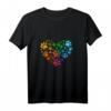 Pfoten Herz Pfotenabdruck Hunde Herz T-Shirt - Perfektes Geschenk für Hundeliebhaber, Hunde Mama & Papa, Welpen und Hundetrainer