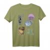 Meerestiere wissenschaftliche Illustration T-Shirt mit Blowfish, Babyhai, Seeanemone, Seesternen & Quallen  Ideal für Meeresliebhaber & Naturfreunde