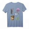 Meerestiere wissenschaftliche Illustration T-Shirt mit Blowfish, Babyhai, Seeanemone, Seesternen & Quallen  Ideal für Meeresliebhaber & Naturfreunde