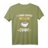 Kaffee Programmierer T-Shirt  Lustiges Geschenk für Entwickler, Informatiker & Kaffeeliebhaber mit Spruch 'I turn coffee into code'