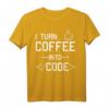 Lustiges Developer T-Shirt mit Spruch 'I turn Coffee into Code'  Perfektes Geschenk für Software Entwickler, Programmierer, Nerds und IT-Profis