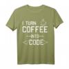 Lustiges Developer T-Shirt mit Spruch 'I turn Coffee into Code'  Perfektes Geschenk für Software Entwickler, Programmierer, Nerds und IT-Profis