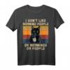 I Don't Like Morning People or Mornings or People T-Shirt - Lustiges Katzen- und Kaffee Motiv für Morgenmuffel, Katzenliebhaber & besondere Anlässe