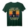 I Don't Like Morning People or Mornings or People T-Shirt - Lustiges Katzen- und Kaffee Motiv für Morgenmuffel, Katzenliebhaber & besondere Anlässe
