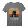 I Don't Like Morning People or Mornings or People T-Shirt - Lustiges Katzen- und Kaffee Motiv für Morgenmuffel, Katzenliebhaber & besondere Anlässe