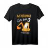 Achtung ich bin 3 Design  Kinder T-Shirt für den 3. Geburtstag mit Baustellen-Motiv für Jungen