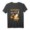 Achtung ich bin 3 Design  Kinder T-Shirt für den 3. Geburtstag mit Baustellen-Motiv für Jungen