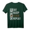 Eat Sleep Block Repeat Football Offensive Lineman T-Shirt  Klassisches Sportshirt für Football Center, Guard & Tackle, Perfektes Geschenk für Footballspieler