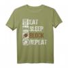 Eat Sleep Block Repeat Football Offensive Lineman T-Shirt  Klassisches Sportshirt für Football Center, Guard & Tackle, Perfektes Geschenk für Footballspieler