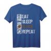 Eat Sleep Block Repeat Football Offensive Lineman T-Shirt  Klassisches Sportshirt für Football Center, Guard & Tackle, Perfektes Geschenk für Footballspieler