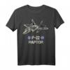 Amerikanischer Stealth-Kampfjet F22 Raptor T-Shirt  Fanartikel für Luftfahrt- und Militärtechnik-Enthusiasten