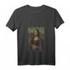 Damen La Gioconda - Mosaik Mona Lisa Pixel Art T-Shirt mit V-Ausschnitt  Perfekt für Kunstliebhaberinnen und Kunststudierende