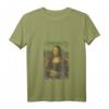 Damen La Gioconda - Mosaik Mona Lisa Pixel Art T-Shirt mit V-Ausschnitt  Perfekt für Kunstliebhaberinnen und Kunststudierende