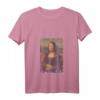 Damen La Gioconda - Mosaik Mona Lisa Pixel Art T-Shirt mit V-Ausschnitt  Perfekt für Kunstliebhaberinnen und Kunststudierende