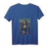 Damen La Gioconda - Mosaik Mona Lisa Pixel Art T-Shirt mit V-Ausschnitt  Perfekt für Kunstliebhaberinnen und Kunststudierende
