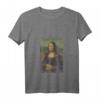 Damen La Gioconda - Mosaik Mona Lisa Pixel Art T-Shirt mit V-Ausschnitt  Perfekt für Kunstliebhaberinnen und Kunststudierende