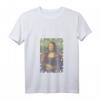 Damen La Gioconda - Mosaik Mona Lisa Pixel Art T-Shirt mit V-Ausschnitt  Perfekt für Kunstliebhaberinnen und Kunststudierende