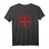 Herren Crusader Knight T-Shirt mit Tempelritter Kreuz & Badge - Mittelalterliches Design, perfekt für Veteranen, Brüder & als Vatertags- oder Memorial Day-Geschenk