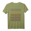 HapBunny Mason Retro Pattern Vintage Style T-Shirt  Personalisierte Geschenkidee mit Namen für Männer und Frauen