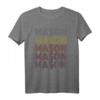 HapBunny Mason Retro Pattern Vintage Style T-Shirt  Personalisierte Geschenkidee mit Namen für Männer und Frauen