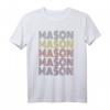 HapBunny Mason Retro Pattern Vintage Style T-Shirt  Personalisierte Geschenkidee mit Namen für Männer und Frauen