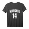 Wildcats 14 Jersey T-Shirt in Rot mit Weiß - Klassisches Wildcats Fanshirt für Fans und Supporter
