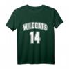 Wildcats 14 Jersey T-Shirt in Rot mit Weiß - Klassisches Wildcats Fanshirt für Fans und Supporter