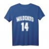 Wildcats 14 Jersey T-Shirt in Rot mit Weiß - Klassisches Wildcats Fanshirt für Fans und Supporter