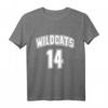 Wildcats 14 Jersey T-Shirt in Rot mit Weiß - Klassisches Wildcats Fanshirt für Fans und Supporter